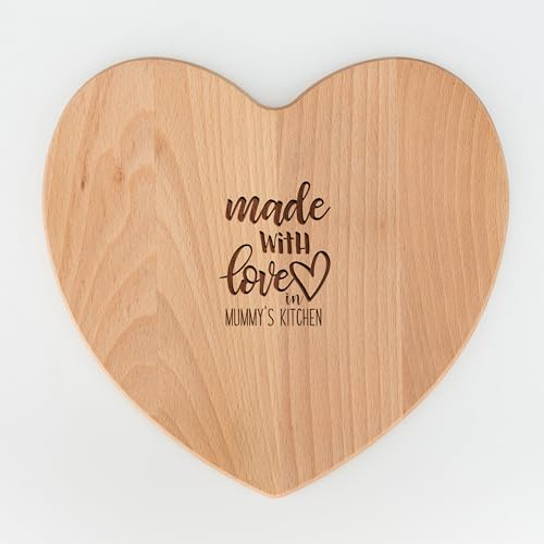 The Laser Factory Tagliere da cucina della mummia inciso - Tagliere in legno massello a forma di cuore - Opzioni multiple: mamma, nonna, nonna, nonna, nonna, nonna, nonna, nonna - Idea regalo dai nipo