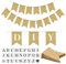 YUNSHANGMO 15-teiliges Jute-Banner-Set, personalisierbar, mit Buchstaben A bis Z, Schablone, Geburtstag, Hochzeit, Party-Dekoration