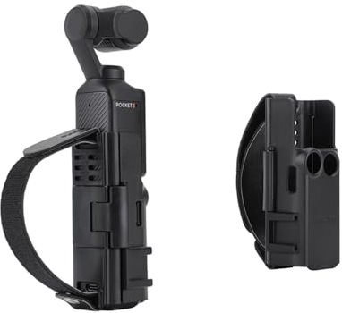 EUGOOCX Pocket 3 Erweiterungsadapter mit Kaltschuhhalterung, Kamerakäfig mit PU-Handband für DJI Osmo Pocket 3, kompatibel mit Batteriegriff