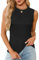 ZASFOU Canotta Estive da Donna Senza Maniche T Shirt Top Elegante Girocollo Camicetta