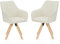 KHG Esszimmerstühle drehbar 2er Set, Drehstuhl mit Armlehnen Cord Beige, Stuhlbeine Holz Esche, Küchenstuhl, Polsterstuhl, Essstuhl, Armlehnstuhl, für Esszimmer Küche Büro