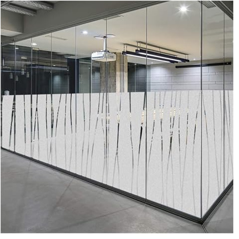 Fensterfolie Matte Streifen-Fensterfolie, Buntglas, dekorativer Aufkleber, Sichtschutz, gefrostete Selbstklebende Folie, Fensteraufkleber for Glas(75x500cm)