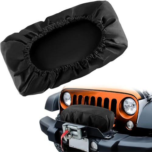 ZONADAH Housse de treuil, 48 x 19 x 24 cm, imperméable, Robuste, Anti-poussière, résistante aux UV, pour l'intérieur et l'extérieur, Noire