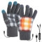 Shinkuro Guantes calentados USB, Guantes calentados eléctricos con Pantalla táctil para Mujeres y Hombres, Guantes calentados con Dedos completos (Gris, M)