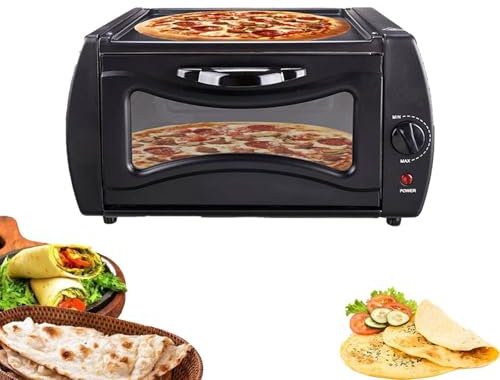 Forno Friggitrice Ad Aria Con Vassoio Per Griglia, Tostapane, Forno Grande Da 12 Litri Forno Elettrico A Convezione Controsoffitto Con Controllo Della Temperatura, Tostapane Per Interni, Normale: Nero