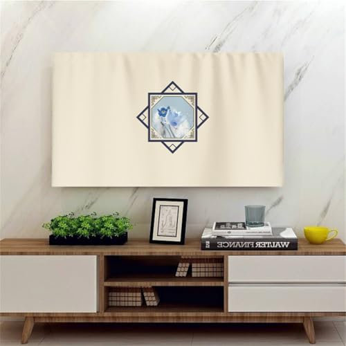 Hiseng TV Protector Cover, Dust TV Screen Monitor Screen Cover 22-75 inch All-Inclusive Dust-Proof TV/PC Display Protector Indoor Living Room Decoration Dust Cover (50 inch,simple frame)