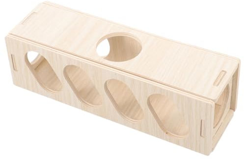 Happyyami Hamstertunnel Spielzeug mit Physischer Aktivität für Hamster Kleines Holzhaus als Versteck und Langeweilebrecher im Käfig Zubehör