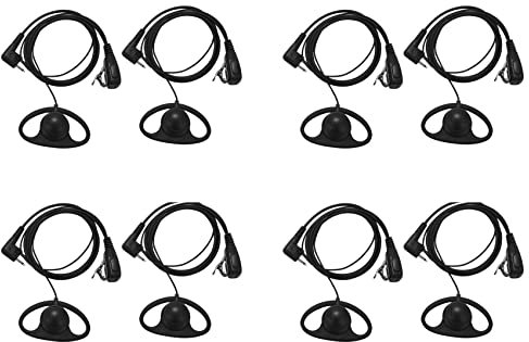 Junguluy Confezione da 8 auricolari a 2 a forma di D avanzata, per radio a 2 vie, Gp88S Gp300 Gp68 Gp2000 Gp88 Gp3188 Cp040 Cp1200 A8 A6 A10 A12