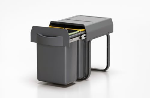 Generico Pattumiera da cucina sottolavello 16 Litri (2 secchi da 8 Litri) per mobile di dimensioni minime 30 cm.