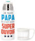 Bouteille thermo en Inox avec Tasse Intégrée - Je suis Papa, et toi c'est quoi ton Super Pouvoir ? - 350ml - Bouteille Isotherme