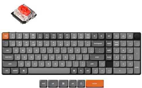 Keychron K17 MAX Custom Wireless Mechanische Tastatur 2.4 GHz/Bluetooth/USB-C, weiß LED, QMK/VIA Programmierbare Makros, PBT Keycaps, für Mac Windows, Super Red Switch