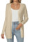 Famrrifuu Cardigan Donna Maglia Maniche Lunghe Elegante Lungo Leggero Aperto Giacca Tinta Unita Estivo Primavera, Albicocca, XXL
