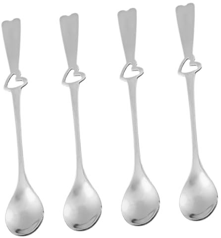 Cabilock 4 Pezzi Cucchiaio Da Tè in Acciaio Inossidabile Cucchiaio a Forma Di Cuore Cucchiai Per Mescolare Caffè Stoviglie Per Casa