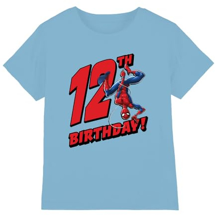 Marvel Boy's Spiderman Birthday 12 Unisex Kids T Shirt T-Shirt