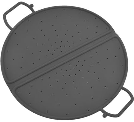 Spritzschutz aus Silikon, Faltbar, Ø 30.5 cm, Überkochschutz für Töpfe, Überkochschutz und Spritzschutz, Mehrzweck-Fettspritzschutz, Topfdeckel mit Griffe für Pfannen bis 30cm