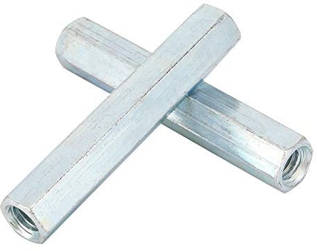 Jadeshay Long Rod Nut M8 * 66 Hex Hexagonal Sleeve Coupling Nut 2 Pieces Threaded Fasteners Thread Straight Fitting Hex Rod Studding