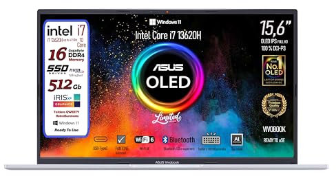 ASUS Notebok display OLED 15.6 pantone valitated, Intel I7 13620H, Ram 16Gb, SSDPci Nvme da 512Gb, Windows 11, wi-fi 6, webcam, Usb3.2, Hdmi, Bt5.3, Tastiera retroilluminata, Preconfigurato