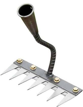 Fenteer Rastrello da Giardino, Artiglio di diserbini manuali, Strumento di Estrazione per Manutenzione per Manutenzione per Il Giardinaggio del Cortile Che, 7 Denti