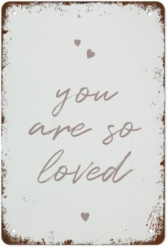Geschenk für Großkinder, Poster, Geschenk für Kinder, englische Aufschrift You are So Loved Mid Century, Retro, Metall-Blechschild, Vintage, für Zuhause, Badezimmer, Garten, Bar, Kaffee