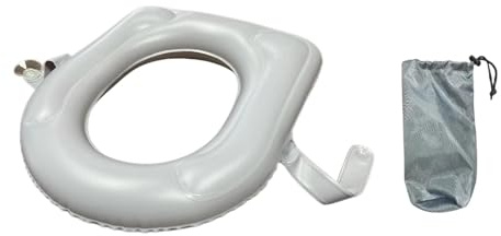 Aufblasbares Toilettensitzkissen, Luftaufblasung, gefaltet, wasserdicht, erhöhter Toilettensitz, bequem für Reisen, Zuhause, Senioren