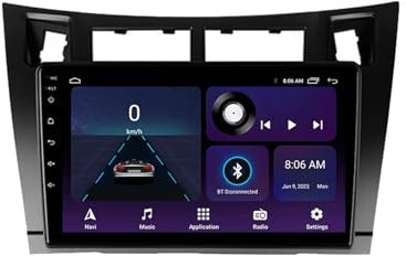 Android 15 2 DIN Radio Coche Pantalla Táctil de 9 Radio para Toyota Yaris 2007-2011 Unidad Central estéreo Coche con Navegación GPS Bluetooth Radio FM Cámara Trasera(2+32G)