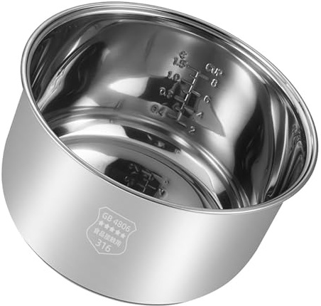 Repuesto de olla arrocera, acero inoxidable 316, antiadherente, compatible con líneas de medición para una cocción precisa