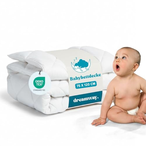 DREAMWAY – Babybettdecke 300 g/m² – 75×120 cm - Kinderbett 70x140 | 100% Weiche Mikrofaser – OEKO-TEX Zertifiziert – Kinderbettdecke für alle Jahreszeiten