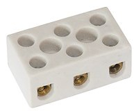 Unbekannt 5x Porzellanklemmen 3-polig hitzefest Sauna Lüsterklemmen