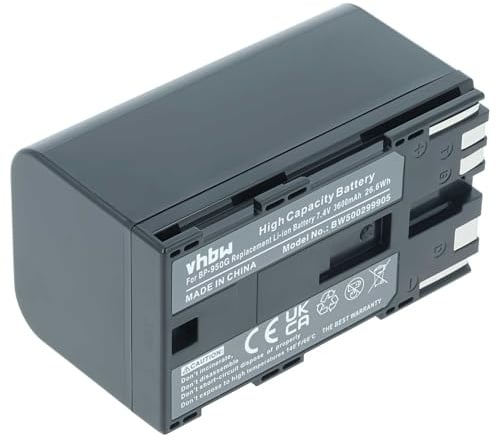 vhbw Akku kompatibel mit Canon HA H1S, XH G1S, XH A1, XH G1, XL2, XF300, XF305, XF100, XF105 Videokamera Camcorder (3600 mAh, 7,4 V, Li-Ion)