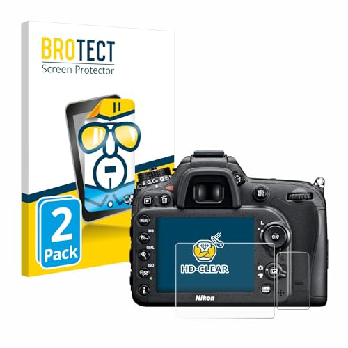 BROTECT 2 Stück Schutzfolie für Nikon D7100 Displayschutz Folie Made in Germany, Ultra-Klar