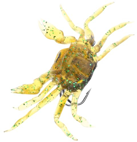 WINOMO Realistic Crab Figurine Models Artifical Plastic Crab Hand Painted Small Crab Figures Realistic Crab Artificial Crab Baits, Crab Lure with Sharp Hooks, fishing gear - bionic swimming bait