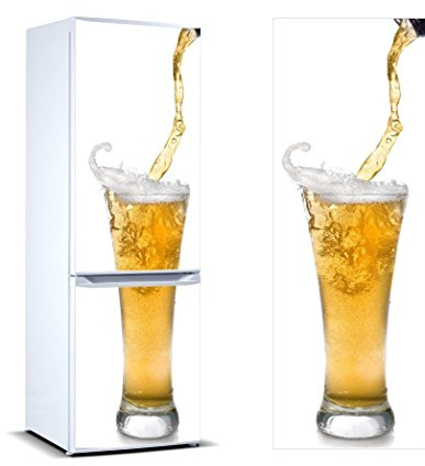 Stickers Fridge Wrap Cover for Vinyl Glass of beer Several Sizes 185 x 60cm | Strong Adhesive and Easy Application | Decorative Adhesive Sticker with Smart Design