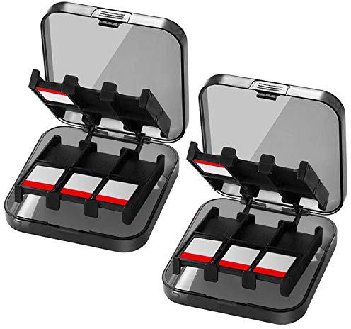 aufbewahrungsbox kompatibel mit Nintendo Switch Spiele - Passend für bis zu 48 Nintendo Switch Spiele - Aufbewahrungssystem - Spielkarten-Organizer - Reisebox - Hartschalen-Set mit 24 Slots