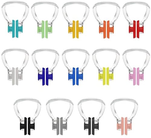 Hurdilen Swimming Nose Clip, 14 Packs Swim Nose Plugs with Waterproof Silica Gel for Kids (Age 7+) and Adults, Multi-Color