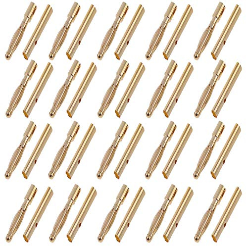 Yiqigou 20 Paar vergoldete 2,0 mm 2 mm Bananenstecker Bullet männlich weiblich Adapter für RC ESC Lipo Batterie
