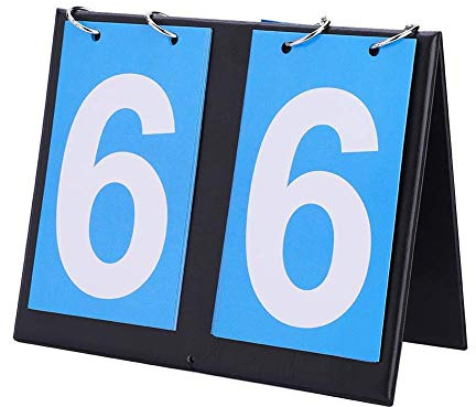 Bnineteenteam Sports Number Scoreboard, 2/3/4-Digit Portable Flip Score Counter Sports Competition for Table Tennis Basketball (2-Digit Blue) Scoreboard