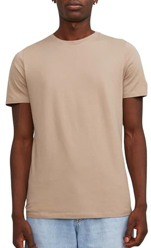 JACK & JONES NOS Men's Jjeorganic Basic Tee Ss O-Neck Noos T-Shirt, Beige (Beige), X-Large