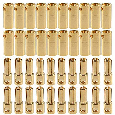 FLY RC 20 Paar vergoldet 5,0mm 5mm Bananenstecker Bullet Stecker Buchse Adapter für ESC Motor RC Lipo
