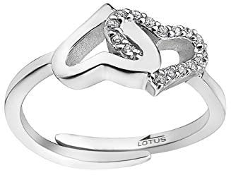 LOTUS Silver Silber Schmuck Herzen Ring LP1594-3/1 Damen Zirkonia D2JLP1594-3-1 ein Geschenk zu Weihnachten, Geburtstag, Valentinstag für die Frau