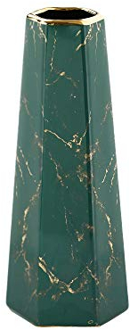 25cm Grün Gold Marmor Vase Keramik Vasen Blumenvase Deko Dekoration