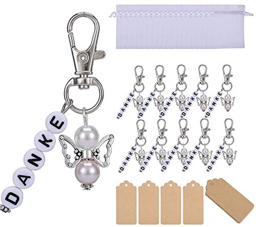 LinTimes Taufe Hochzeit Geschenk 20 Stück Schutzengel + Organza Beutel + kardieren Geschenk für Gäste Für Taufe Hochzeit Kommunion Party