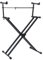 vidaXL Double Braced X-Frame Keyboard Stand - Adjustable Height, Foldable Design, Durable Steel Construction, Suited for Bands and Performance Teams - Black