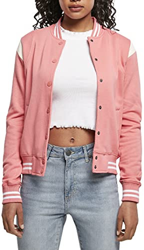 Urban Classics Giacca Felpa College da Donna, Rosa (Palepink/Sabbia Bianca), XXL