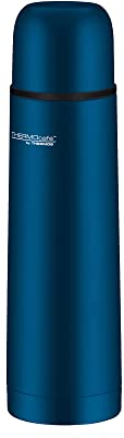 THERMOcafé by THERMOS TC BEVERAGE BOTTLE saphire blue mat 0,50l, Thermosflasche mit Becher aus Edelstahl, 12h heiß & 24h kalt, Auslaufsicher, für Schule, Unterwegs & Büro