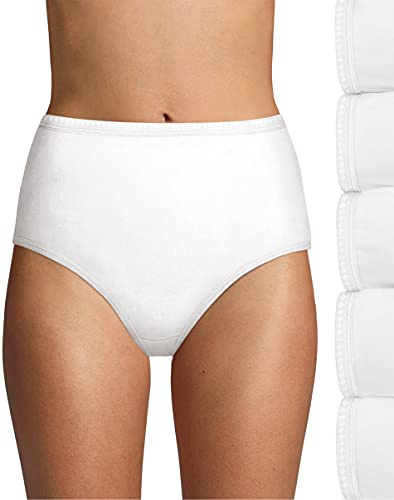 Hanes Ultimate womens (Pack of 6) Breathable Cotton Panty Briefs, White, White, White, White, White, White, 7 US