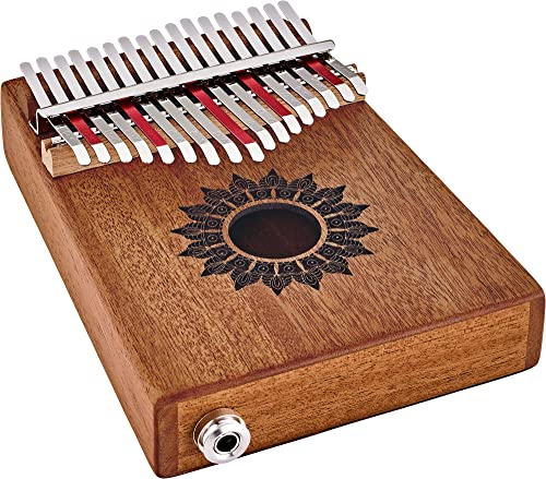 Sonic Energy Kalimba mit Tonabnehmer – C-Dur, 17 Töne – Mahagoniholz – Für Bühne, Live, Studio – Inkl. Zubehör (PKL1708H)
