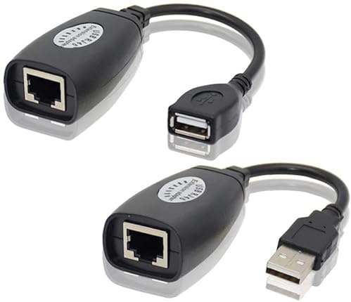 pace by ava USB Over RJ45 Ethernet LAN Cat5e/6 Cable Extension Extender Adapter for Mouse, Keyboard, Printer, Scanner