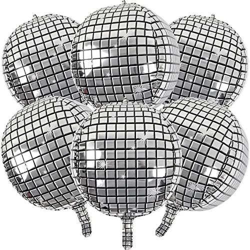 Discokugel-Luftballons – 4D-Kugel Spiegel Metallic Luftballons Disco Laser Folienballons