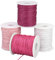 PH PandaHall Cordon Coton Ciré 1mm Rose Couleur Série Bijoux Perles Chaîne 4 Rouleaux Fil Artisanal Rond pour noël Collier de Bracelet en macramé perlé, 91,4 m/Rouleau