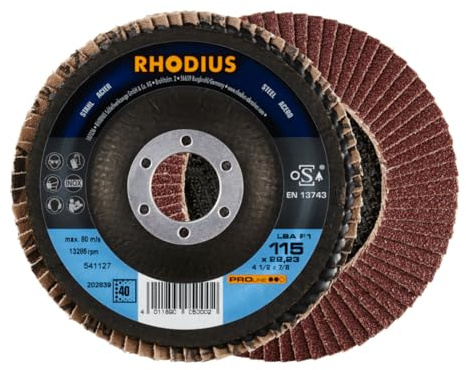 RHODIUS PROline LSA F1 Fächerschleifscheibe 115 x 22,23 mm K40 10 Stk